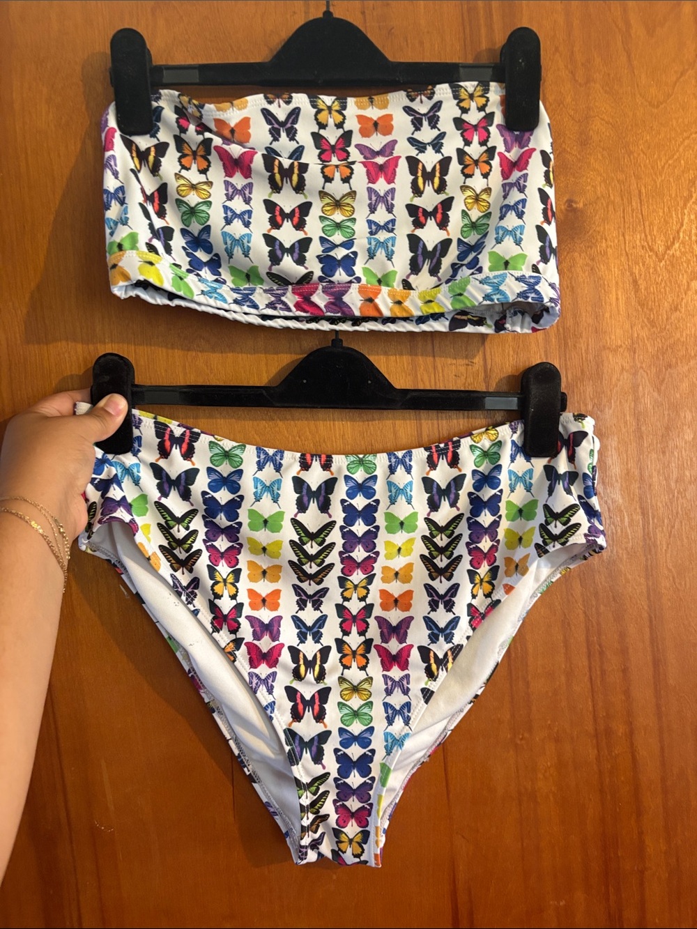 Forever 21 White Butterfly Print Bikini Set - Multicolor
